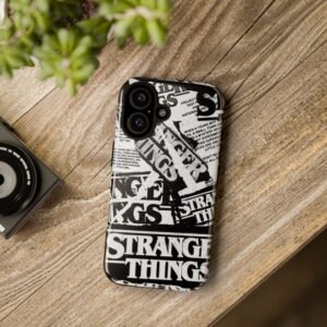 strange things newspaper collage phone case