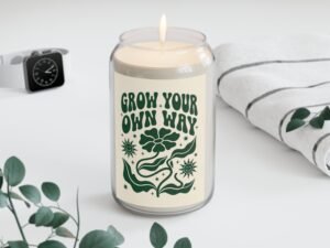 soy candle — "grow your own way" scented jar (13.75 oz)