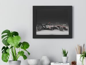 racing formula car framed poster — horizontal motorsport wall art