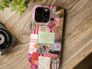 march collage tough phone case — pink self love aesthetic
