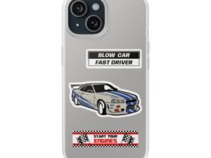 racing car flexi case — "slow car fast driver" phone case