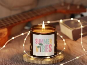 summer vibes soy candle — amber jar scented candle (multiple sizes)